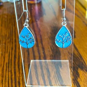 Lovely blue and sterling silver earrings